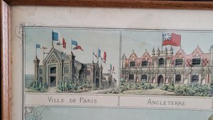 Image 1 of Litografia JE Goossens Panorama dei palazzi dell'Esposizione Universale di Parigi, 1878