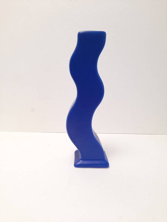 Image 1 of Felblauwe keramische kandelaar, Asa Selection Duitsland