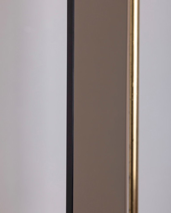 Image 1 of Lampada da terra vintage anni '80 in ottone placcato oro e vetro, disegnata da Relux Milano.