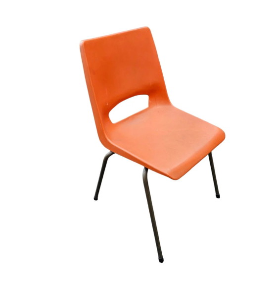 4 x Philippus Potter stacking chairs for Ahrend / Moulded seat / 1970s – Folding chairs (photo 7 of 14)
