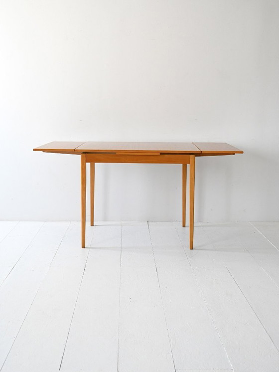Image 1 of Table à manger extensible vintage scandinave en placage de teck