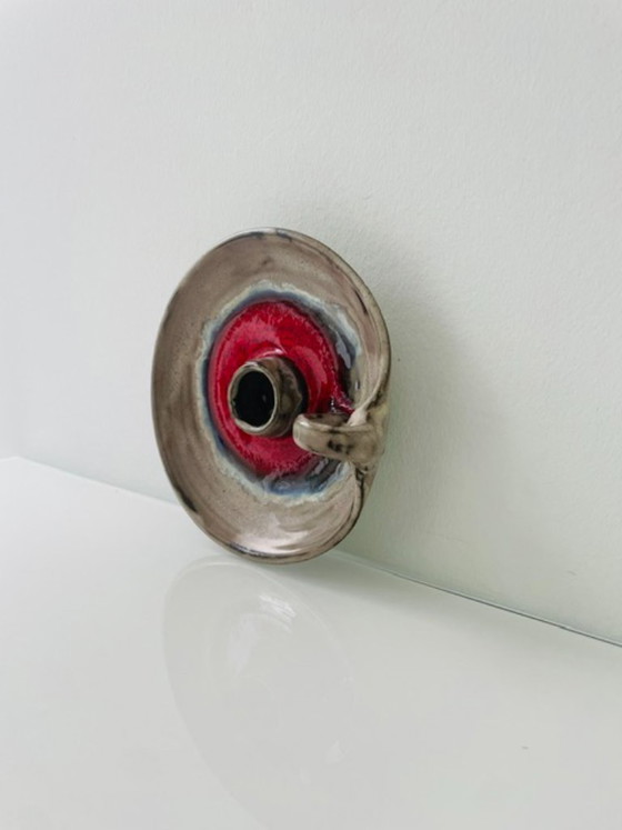 Image 1 of Vintage retro blaker met rood lava glazuur