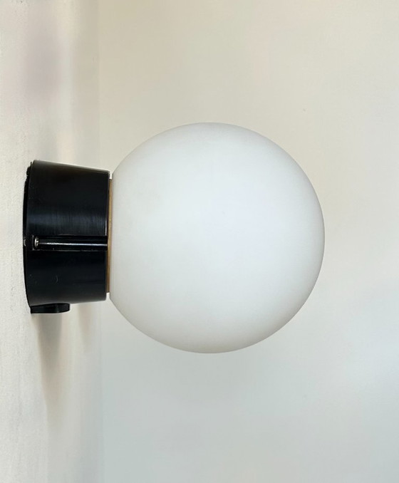 Image 1 of Coppia di applique vintage Raak, opalina e bachelite, Paesi Bassi 1970