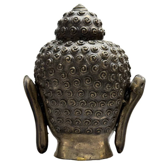 Cabeza de Buda Bronce – Dorada Antigua – Asia del Sur/Sudeste – Lote 467 – Esculturas, Bronze (photo 5 of 13)