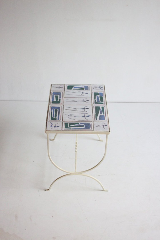 Image 1 of Ceramic tile side table by Hans Wagner