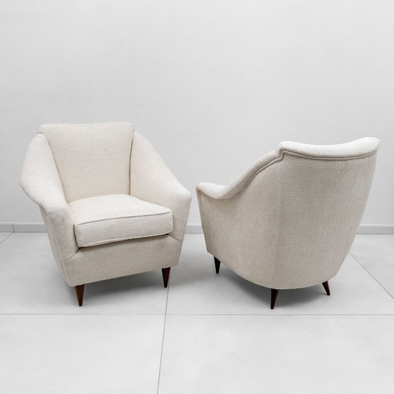 Image 1 of Een paar Ico Parisi mid-century moderne Italiaanse fauteuils voor Ariberto Colombo, jaren 50.