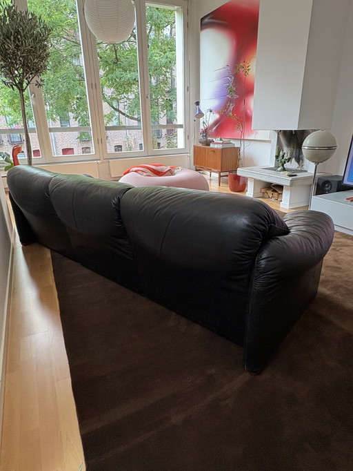 Maralunga 3 posti in pelle nera