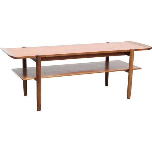Tavolino da caffè vintage in teak a 2 livelli, Danimarca