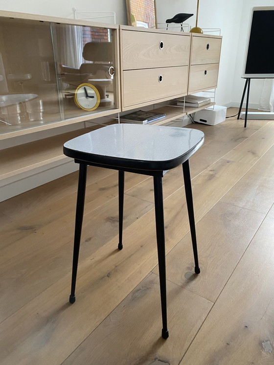Image 1 of Vintage, mid-century Formica stool, side table, coffee table