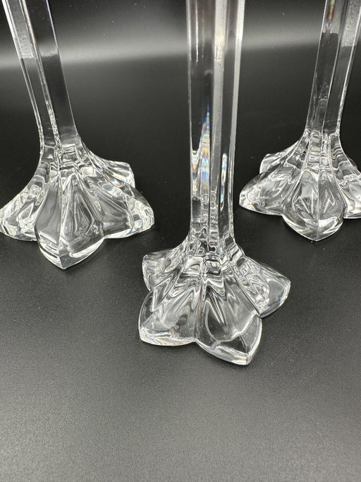 3x Nachtmann lead crystal candlesticks