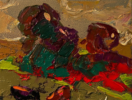 Original Oil Painting Fall Nature Landscape Autumn Evening – Paintings & Drawings, Canvas (photo 4 of 8)