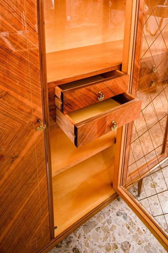 Libreria da Studio, Intarsi a Diamante, Stile Paolo Buffa, Italia 1950-60 – Librerie, Metallo (photo 14 of 16)
