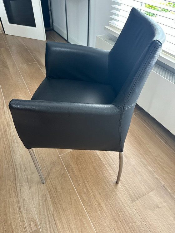 6 Invito Chairs Van Bree's New World, Black Leather – Dining chairs, Metal (photo 4 of 5)