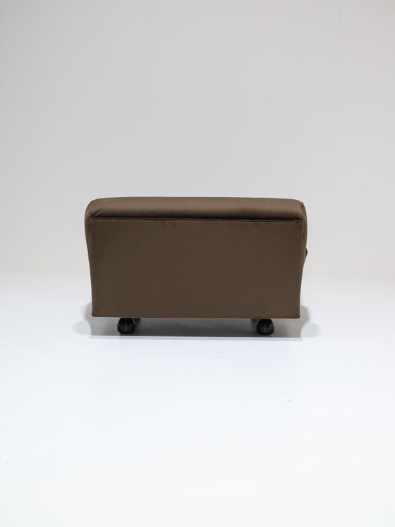 Image 1 of Cassina Fiandra Elements Sofa und Sessel, brauner Samt, 1970er Jahre