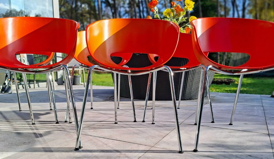 Image 1 of Set of 6 vintage Sintesi Orbit Large chairs – iconic Italian design