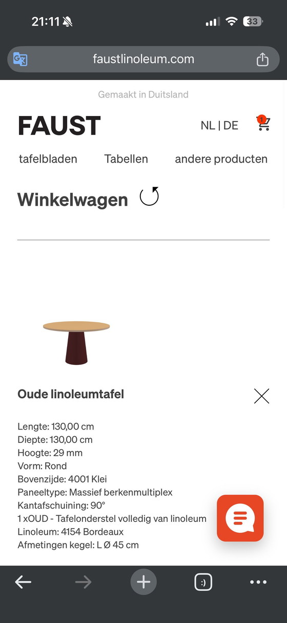 Image 1 of Mesa de comedor redonda de linóleo Faust de 130 cm - contrachapado de abedul