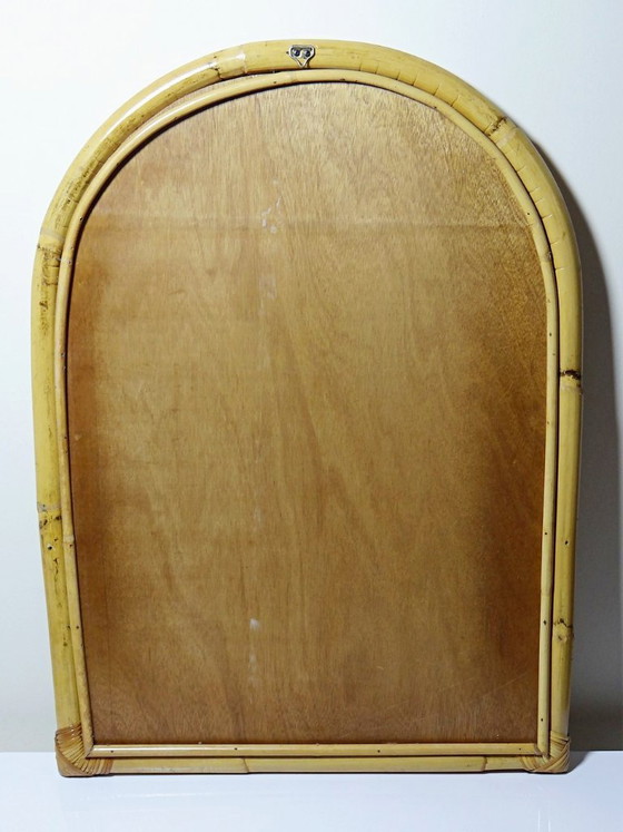 Image 1 of Large Italian bamboo arch wall mirror, Riviera style, 1950s-60s