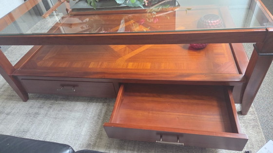 Art-Deco-Salontafel Mahoniehout mit Glasplatte – Jan Frantzen, Couchtische, Wood (photo 4 of 6)