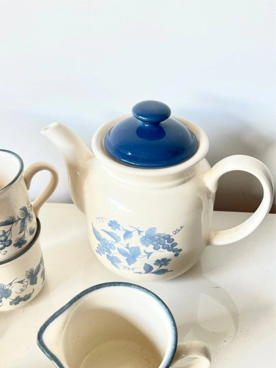 Image 1 of Servizio da caffè d'epoca Staffordshire Potteries - uva blu - anni '70