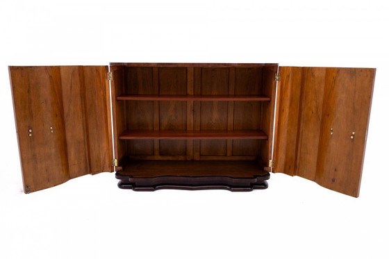 Image 1 of Art Deco walnut commode cabinet, Western Europe, mid-20th century.
