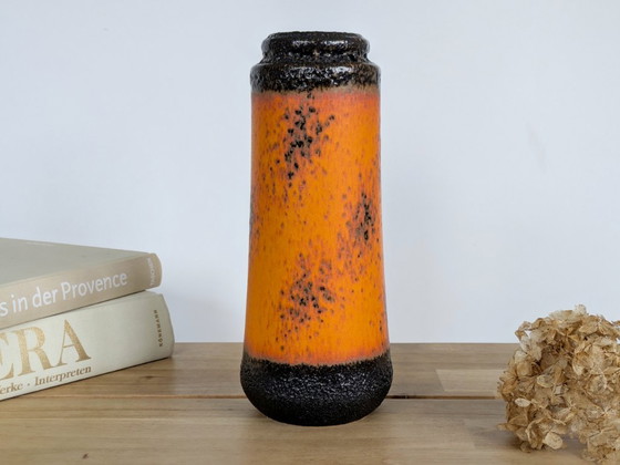 Vintage Scheurich Fat Lava Vase, Model 206 Orange & Brown West German Pottery – Scheurich W-Germany, Ceramic (photo 4 of 11)
