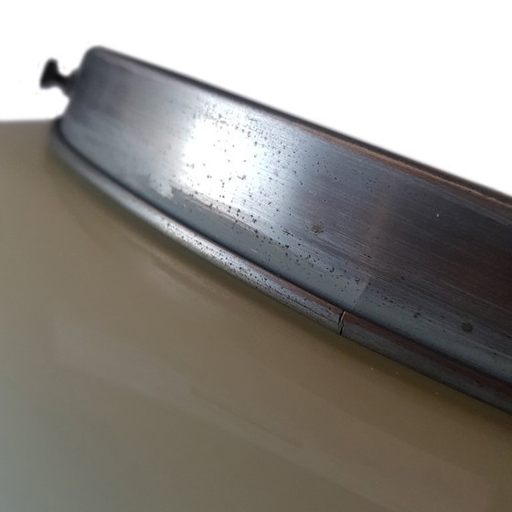 Bauhaus Opaline Glass Ceiling Lamp, 1930s – Ceiling lights, Metal (photo 9 of 9)