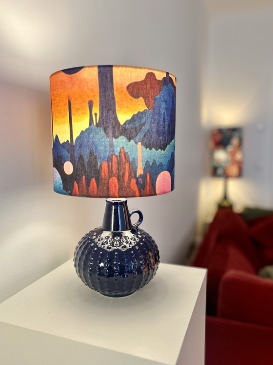 Image 1 of Lampada d'accento in stile Space Age realizzata con un raro vaso in ceramica della Germania Ovest da Jasba