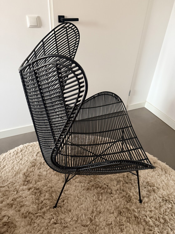 1x HKliving Rotan Egg Chair/ Fauteuil- Black – Kuipstoelen, Metal (photo 3 of 6)
