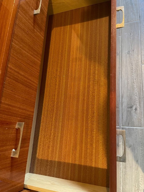 Image 1 of Commode Acajou Vintage 1960 - 4 tiroirs - Pieds Crayons