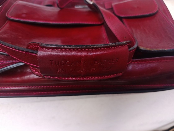 Red Bordeaux Leather Bag / Briefcase - Tuscany Leather, Shoulder bags, Calfskin (photo 3 of 6)