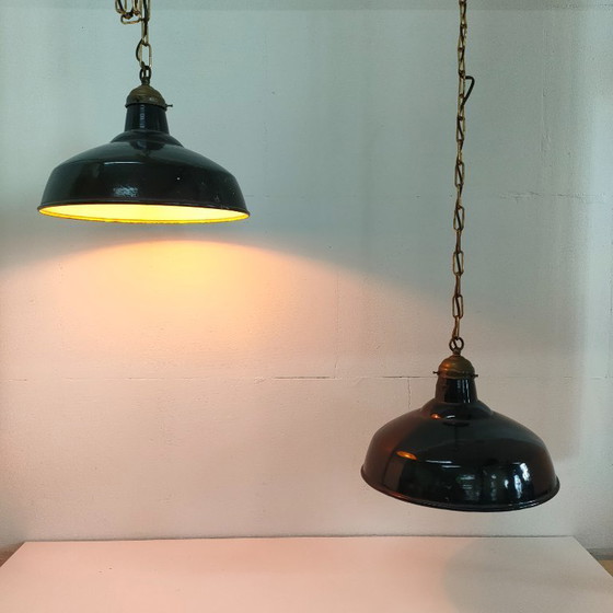 Image 1 of Lampada da caffè/soffitto industriale vintage in metallo/emaillen (4 in magazzino)