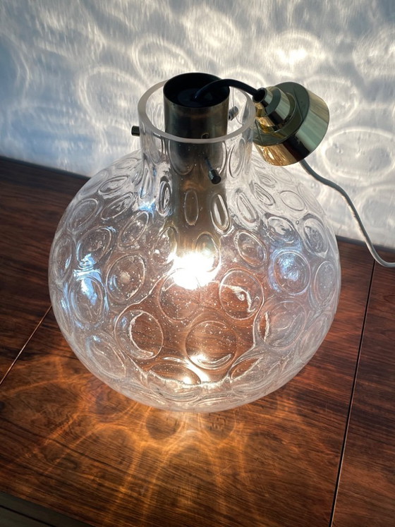 Image 1 of 60er Jahre Bubble Glass Glashütte Limburg Mid Century Pendelleuchte
