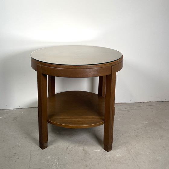 Image 1 of Amsterdam School Side Table With Glass Top