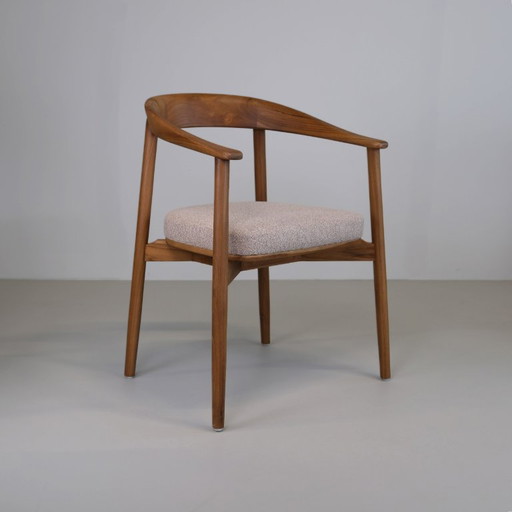 Chaise de salle à manger Soret – Natural Teak & Taupe