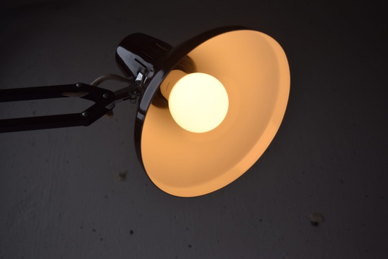 Lampe de bureau suédoise des années 1970 Lampe de table d'architecte vintage marron – Metal (photo 5 of 8)