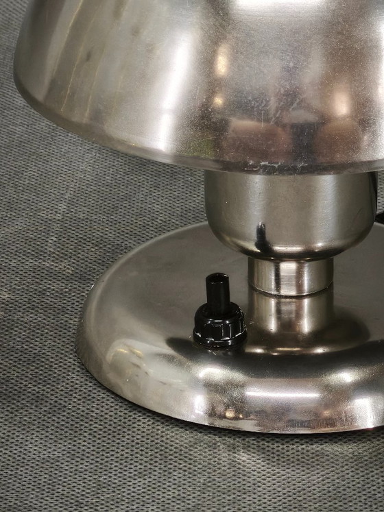 1930s Bauhaus Nickel-Plated Table Lamp, Czechoslovakia – Metal (photo 5 of 8)