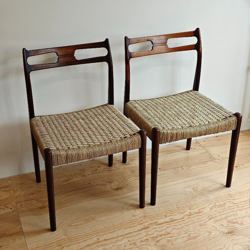 Vintage paper cord dining chairs