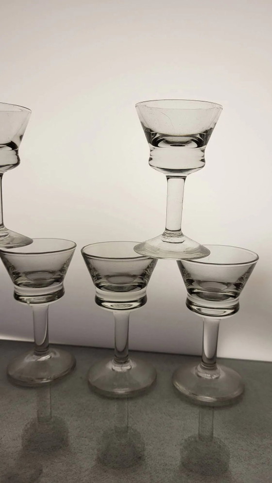 6 bistro liqueur glasses 1920s-30s – Glass & Decanter, Crystal, Vintage (photo 3 of 6)