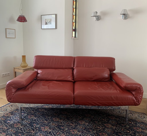 Rolf Benz Plura cuir rouge chaud, design multifonctionnel