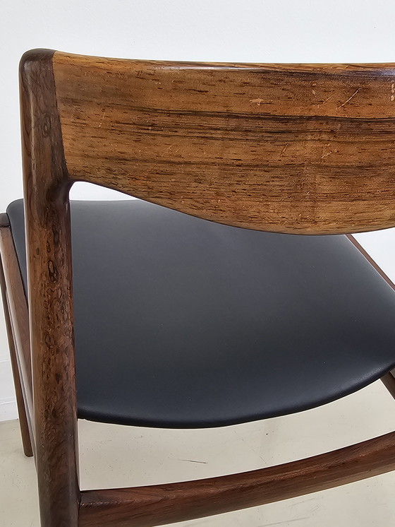 Image 1 of 4x sedie da pranzo vintage in palissandro con skai nero