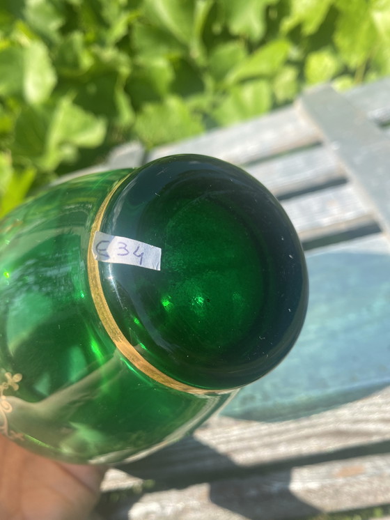 Image 1 of Vaso Murano émeraude et or