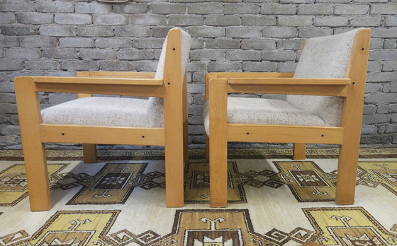 Image 1 of Paar bouclette wollen fauteuils 1970