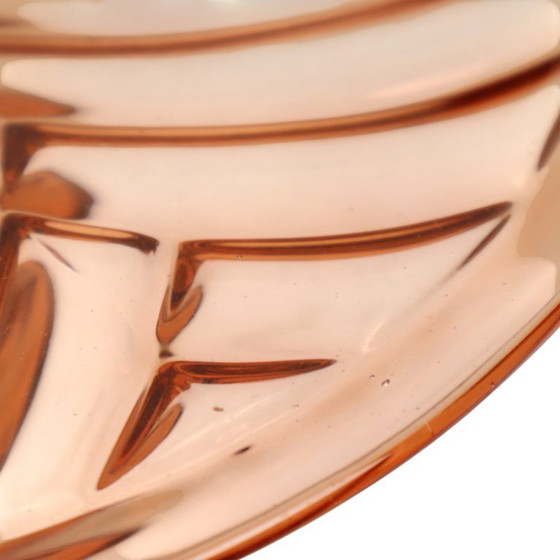 Image 1 of Piatto da torta Art Déco rosa e arancione
