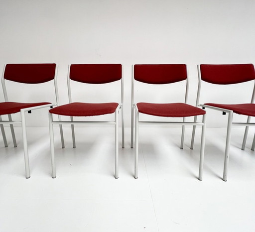 Set of 6 stacking chairs by Gijs van der Sluis, 1970s