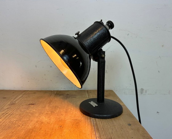 Image 1 of Vintage Black Enamel Table Photo Lamp, 1950s