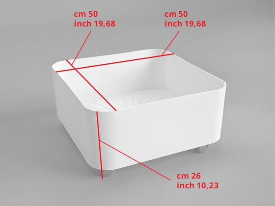Image 1 of Vintage Kartell 4682 bloempot uit de jaren 70 – Ontworpen door Anna Castelli, gemaakt in Italië, witte pot op wielen