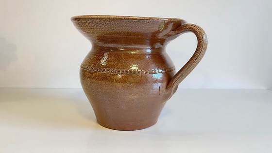 Image 1 of Vintage Glazed Stoneware Pitcher/Vase