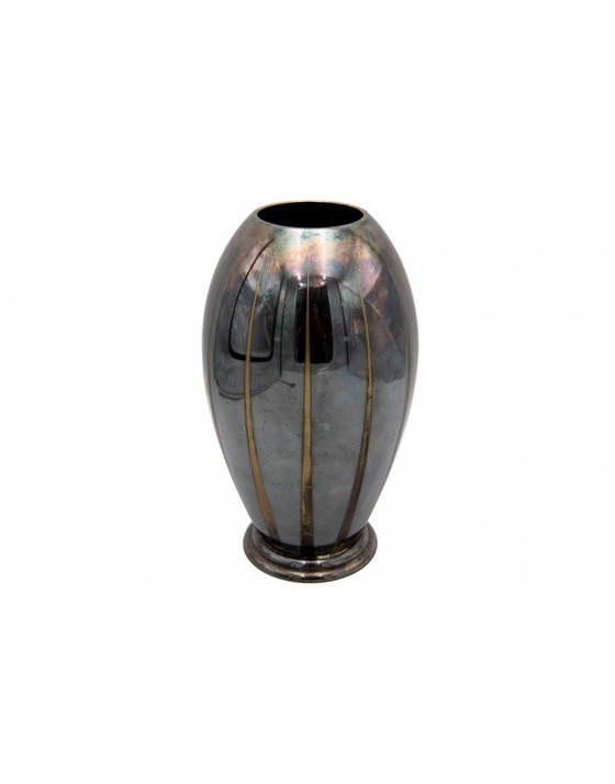 Image 1 of Jarrón plateado, motivo WMF Ikora, estilo Art Déco.