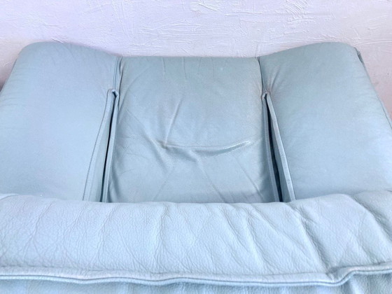 Image 1 of Postmoderne fauteuil met voetenbankje van Nicoletti Salotti jaren 80 ontwerp