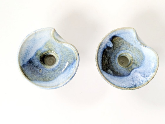 Image 1 of Een paar handgemaakte kandelaars van Duits studiokeramiek uit het midden van de 20e eeuw, Till Sudeck, jaren 60.